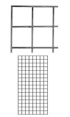 SSWBasics 2' X 4' Chrome Wire Grid Wall Panels - Durable Grid Wall Display