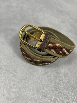 Ceinture cuir / Tressée / coton marron vintage archive Pierre Cardin Made in Fr - Photo 1/4