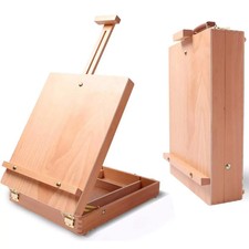 UK Portable Wooden Drawers Artist Table Desk Top Easel Stand Sketch Box Painting