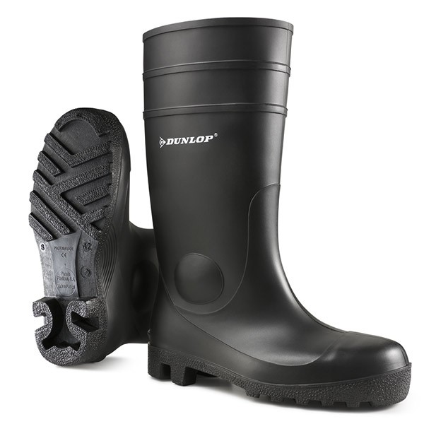 Dunlop Protomaster Full Safety Pvc Wellingtons Black Size 8