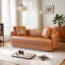 Dylan Cognac Leather Sofa: Modern & Stylish