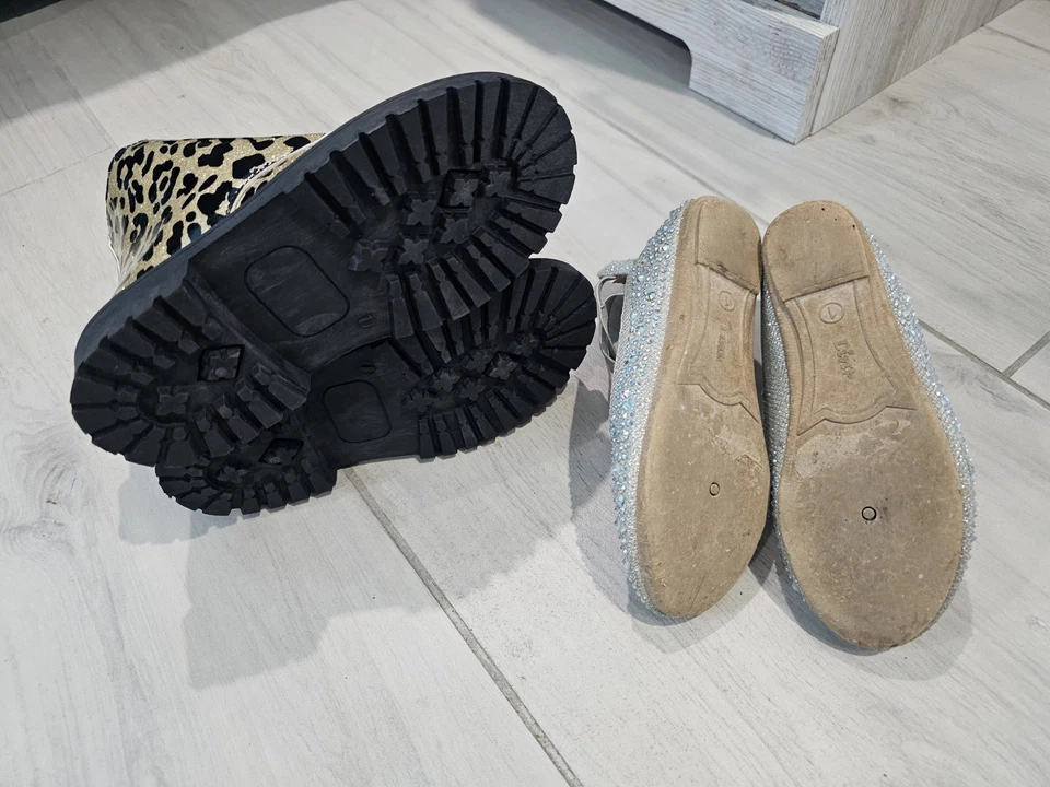 Lote Botas Zapatos Brillantes Niñas Talla 1Y Dorado Plata Foto 4 de 4