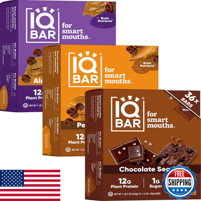 Iqbar Clean Plant Protein Bars - Chocolate Lovers Variety - 36 Count - Keto