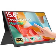 15.6” Portable Monitor Touchscreen, FHD 1080P IPS USB-C External Monitor,