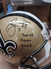 Taysom Hill  Riddell Replica F.S. Helmet Auto With Swiss Army Knife Inscription