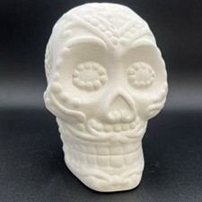 Ready To Paint Bisque Sugar Skull Day of the Dead Halloween Made USA 5  Tall