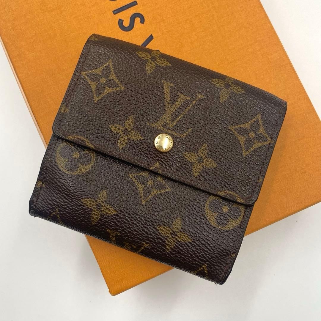 LOUIS VUITTON Monogram Portomonebie Carte Credit Trifold Wallet W Hook Authentic