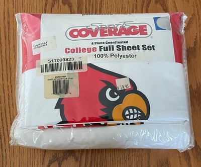 NCAA Louisville Cardinals Full Sheet Set not for deep / thick profile mattresses
