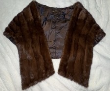 Vintage Saga Dark Mink Fur Stole Wrap Shawl