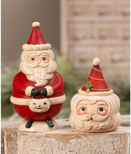 Bethany Lowe St Nick Holiday Cheer Hollow Head Container Treats JP3036 - Picture 2 of 2