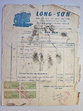 South Vietnam Counterfeit Revenue Stamps Document, Scarce!