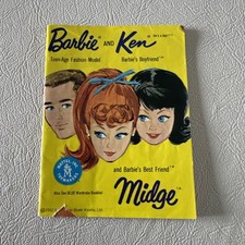 Vintage Barbie Ken Midge 1962 catalog YELLOW fashion booklet Mattel-Damaged