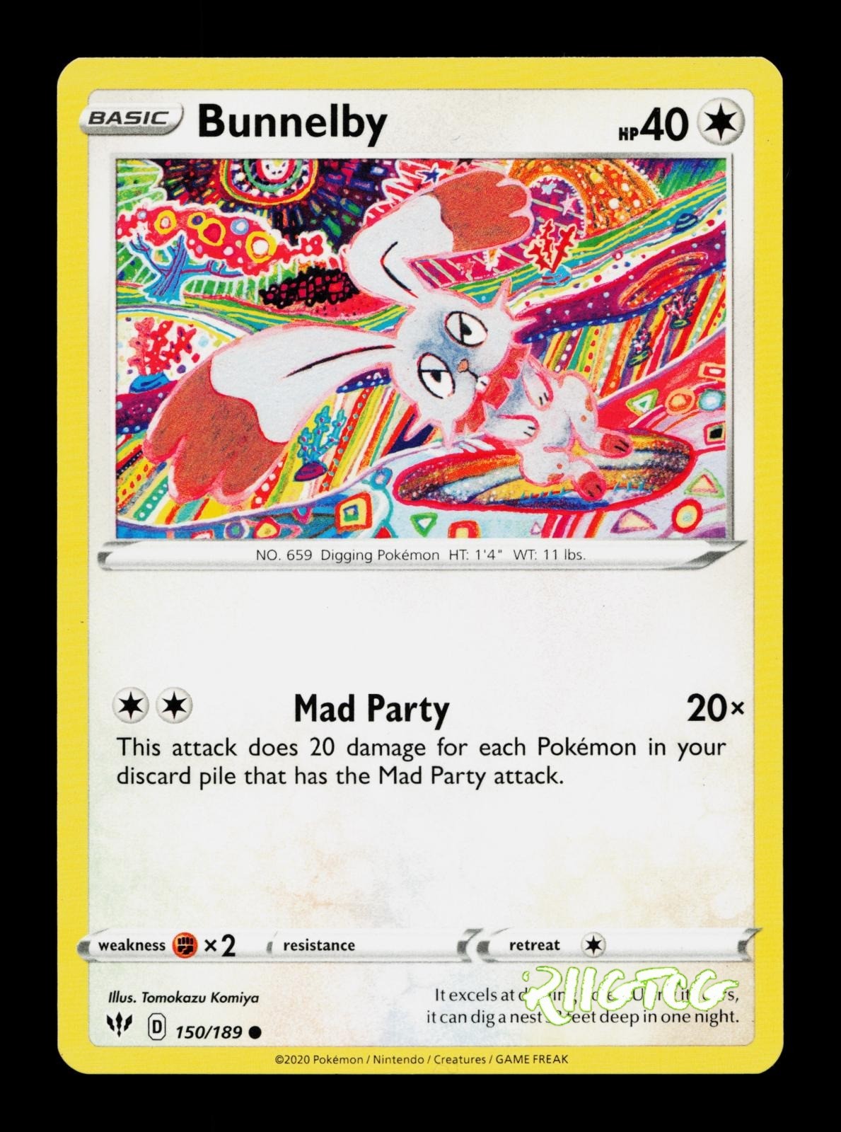 Bunnelby 150/189 Darkness Ablaze NM Pokemon