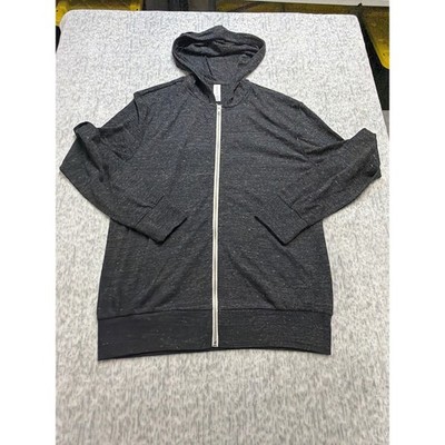 Alternative Apparel 1970E1 Eco-Jersey Full Zip Hoodie Charcoal Heather Gray Med