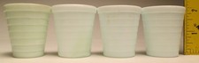 Vintage Akro Agate Company Stacked Disc Four Tumblers 3 White  1 Light Green