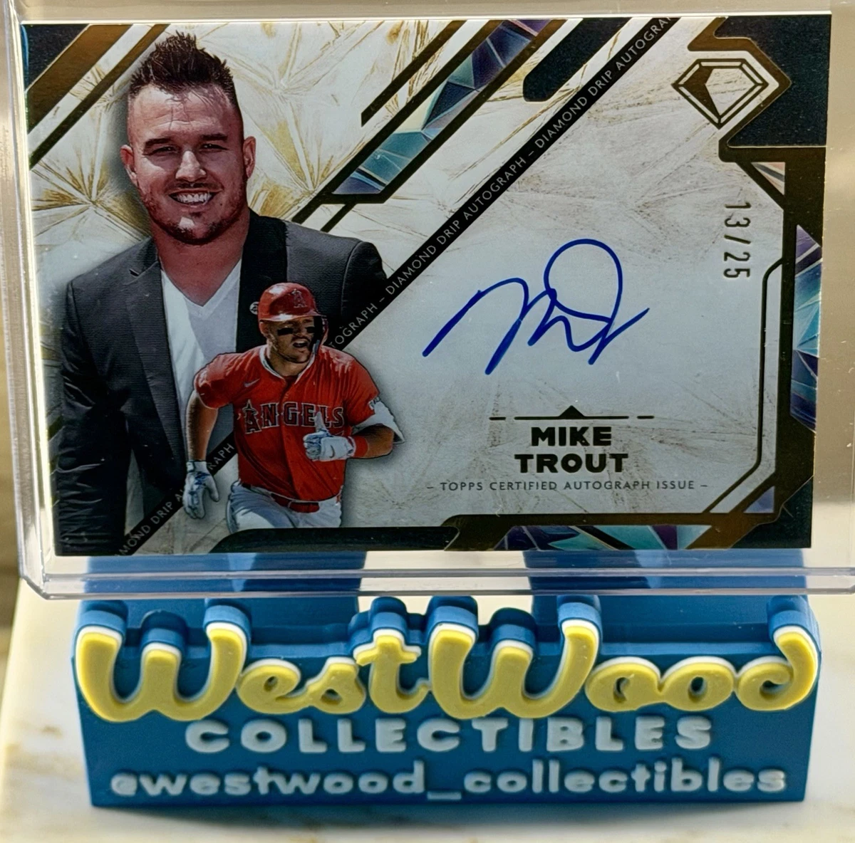 Topps Mike Trout Autographed Baseball Sports Trading Cards for