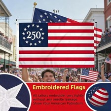 3x5ft USA 250th Anniversary Flag 1776-2026 100D Outdoor Patriotic American Flag