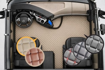 SOLOSTAR LKW Fußmatten für Mercedes Actros MP4 MP5 Leder Verschiedene Farben
