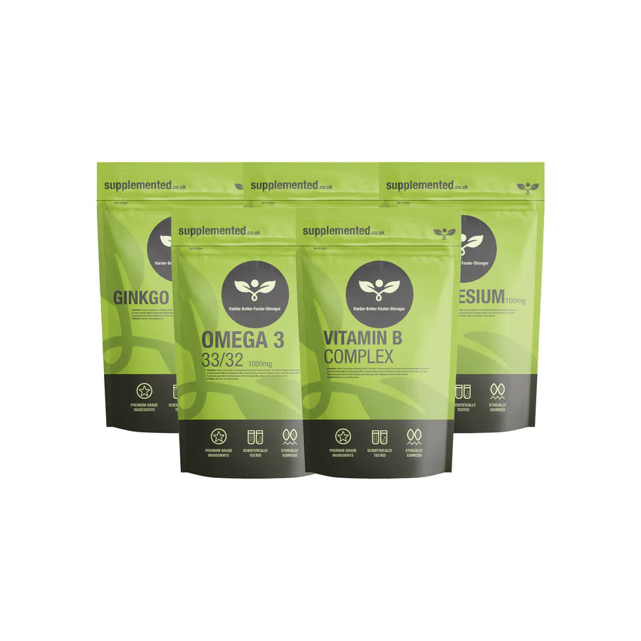 Brain Focus Nootropic Supplement Bundle Capsules | Daily Wellness Formula UK