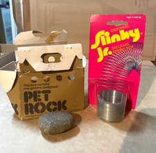 Vintage NOS Unopened Original Slinky Jr. Toy 1975 Pet Rock Box