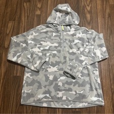 Sudadera Pullover Fila Sport 1/4 Cremallera Para Mujer Gris y Rosa Camuflada Sudadera con Capucha XL