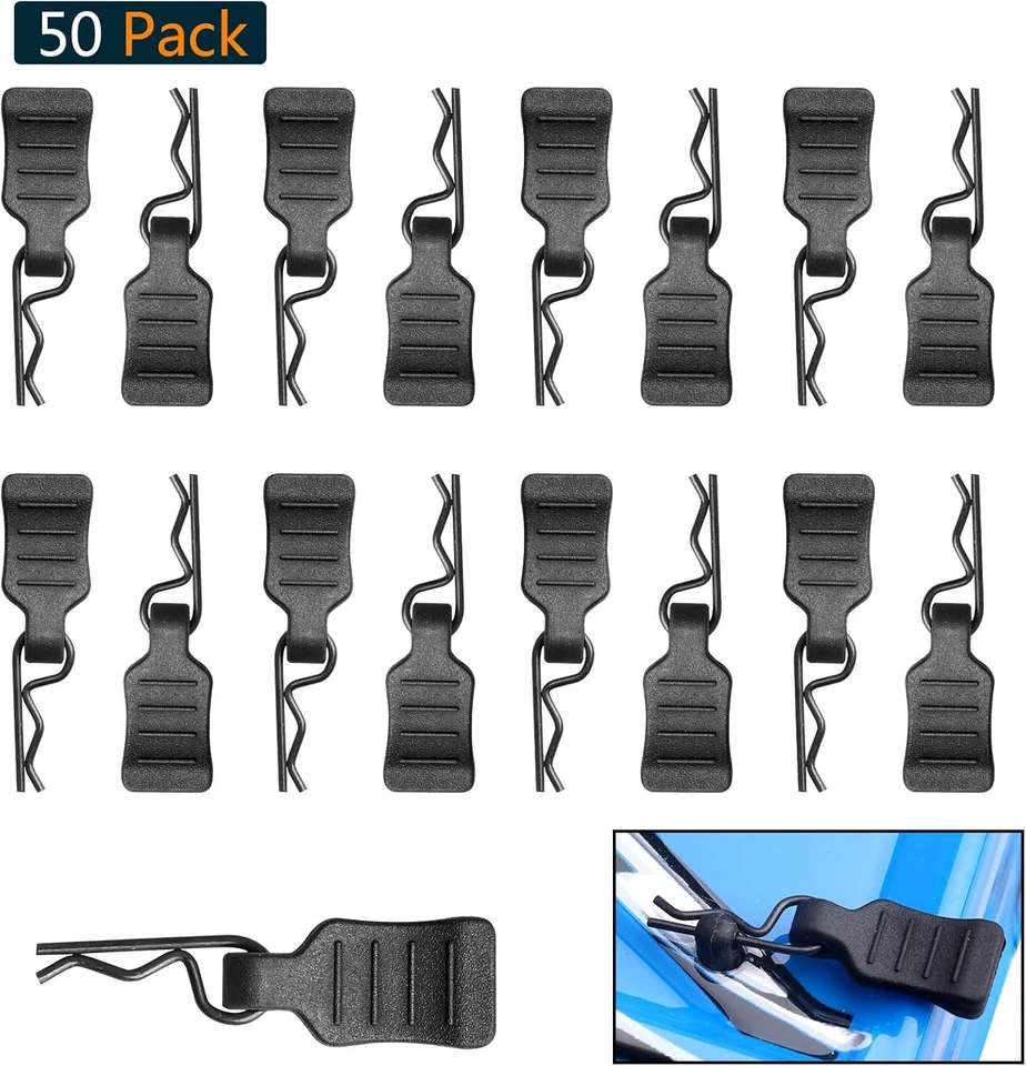 HobbyPark 50pcs Mini Clips R Pins with Pull Tabs 0.7mm Rod and Tabs, Black  - Image 2 of 4