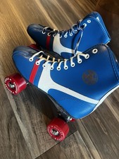 Roller Derby Skates Blue Red White Size 3 Fireball Roller Skates Great Condition