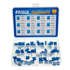 BOJACK 12 Values 60 pcs Variable Resistor 100 to 500K ohm 3296W Multiturn Tri...