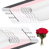 Blumenverpackungspapier 60 Blatt Wasserdicht FüR Hochzeit Diy, Schwarz/Rosa/Weiß