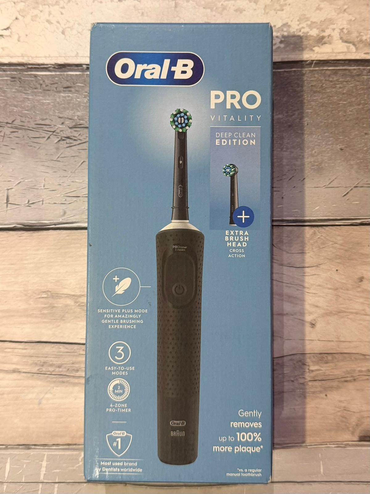 Oral-B: Vitality Pro Deep Clean Edition. Black. One brush head. Box opened/worn. - Image 18