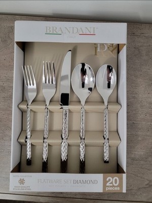 BRANDANI Italy Diamond Hotel Collection Stainless Steel 20 pcs serving flatware