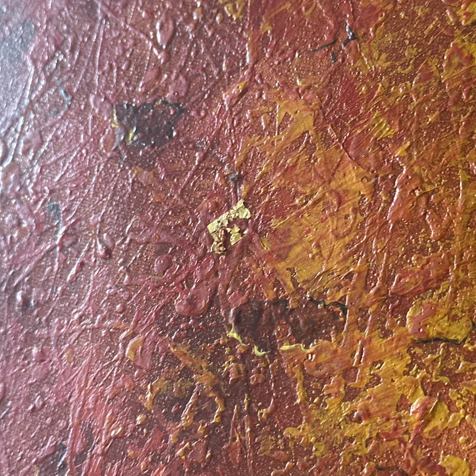 Pintura budista original pintada a mano hoja de oro meditación espiritual óleo/lata Foto 4 de 4