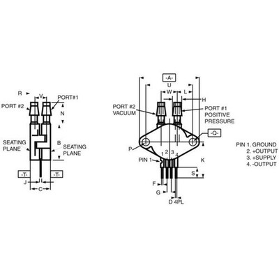 NXP Semiconductors MPX2010DP Pressure Sensor 1pc 0 kPa up to 10 kPa Pe