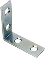 Angle Bracket Corner Brace Durable Thicker Steel Construction, Zinc Plated, 1-1/