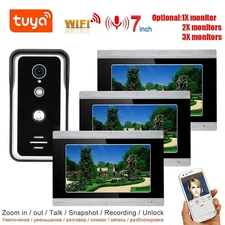 7" 1080P Wifi Video Door Phone Doorbell Intercom Entry System TUYA Remote APP