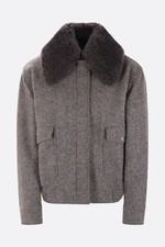 STELLA MCCARTNEY Gray Wool Blend Oversize Bomber Jacket New & Authentic