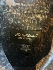 Eddie Bauer Relaxed Fit Men's Casual Button-Down Short Sleeve Shirt Siz XXL NICE