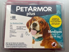 Pet Armor Plus For Dogs 3 Applications Medium 23-44 Pounds New Sealed Lot of 2