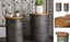 rustic storage bins accent end table home furniture galvanized metal stool otto