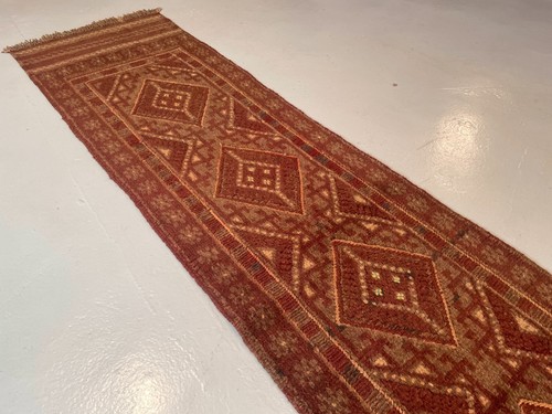 266 x 59cm Vintage Handmade Afghan Carpet Hallway Runner Mushwani Thick Wool Rug - Picture 17 of 24