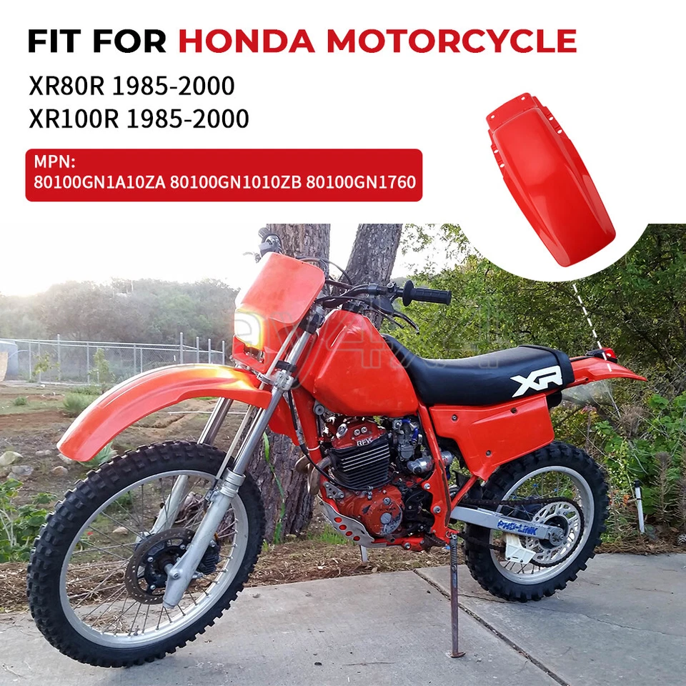 Novo para-lama traseiro vermelho compatível com Honda XR80R XR100R 1985-2000 Dirt Bike - Imagem 2 de 4