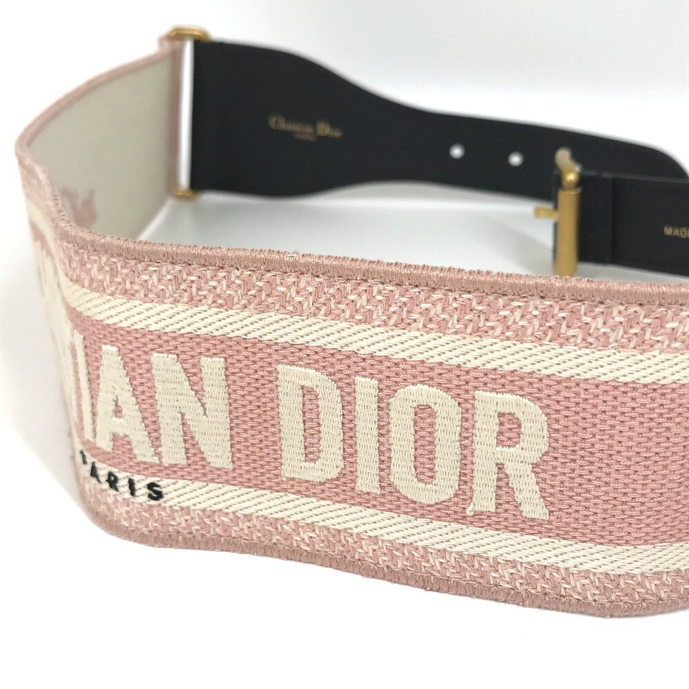 Dior Embroidery logo Thick belt wide belt Canvas/Leather