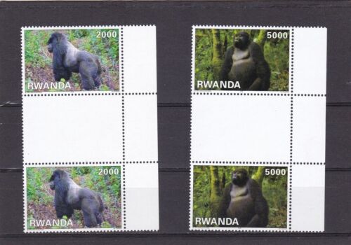 Rwanda gorilla rare mnh set in gutter pairs 2010 - Picture 2 of 2