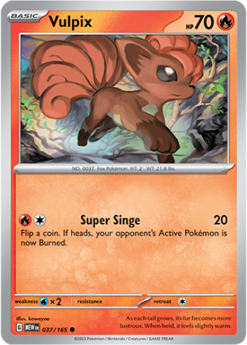 1x Vulpix 037/165  Scarlet & Violet 151 Pokemon TCG Card NM