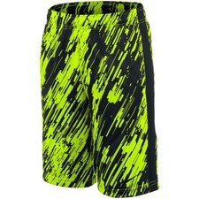 NWT Nike Boy's Dri-Fit Fly Rain Camo Training Shorts Size M L Black/Volt 694395