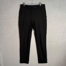 MNG Suit Black Tailored Womens Dress Pants Size 2 Slim Fit Stretch Cuffed Hem
