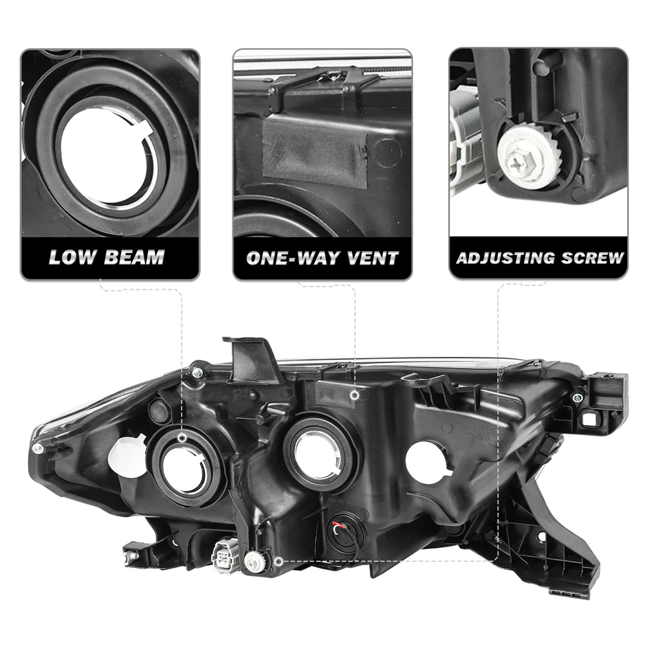 Par de faros halógenos cromados LED DRL para Toyota Tacoma 2016-2022 Foto 3 de 4