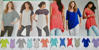 Lot 2 Simplicity Patterns MISSES KNIT TOPS #1198 & 1463 Sizes XXS-XXG New!