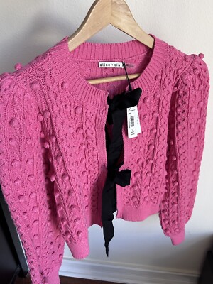 売れ筋商品|||アリス アンド オリビア ニット&セーター レディース アウター KITTY CARDIGAN - Cardigan - wild pink NWT Alice + Olivia Kitty Puff Sleeve Bow Tie Cardigan