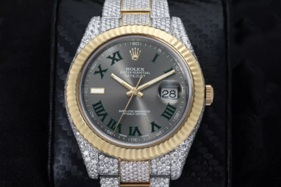 Rolex Datejust 41 mm Wimbledon Dial Diamond Bezel Two Tone Diamond Watch 116333